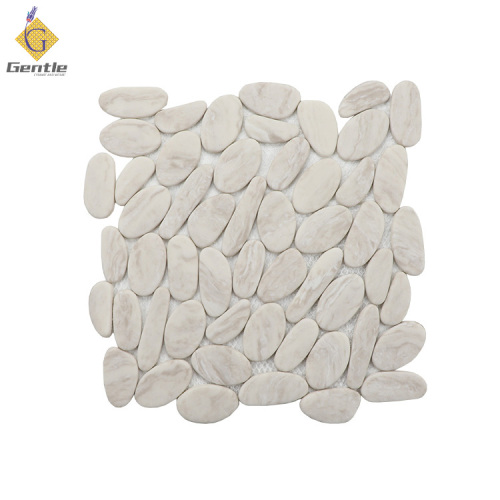 Wholesale Gray Cobblestone Shape Recycled Glass Mosaic