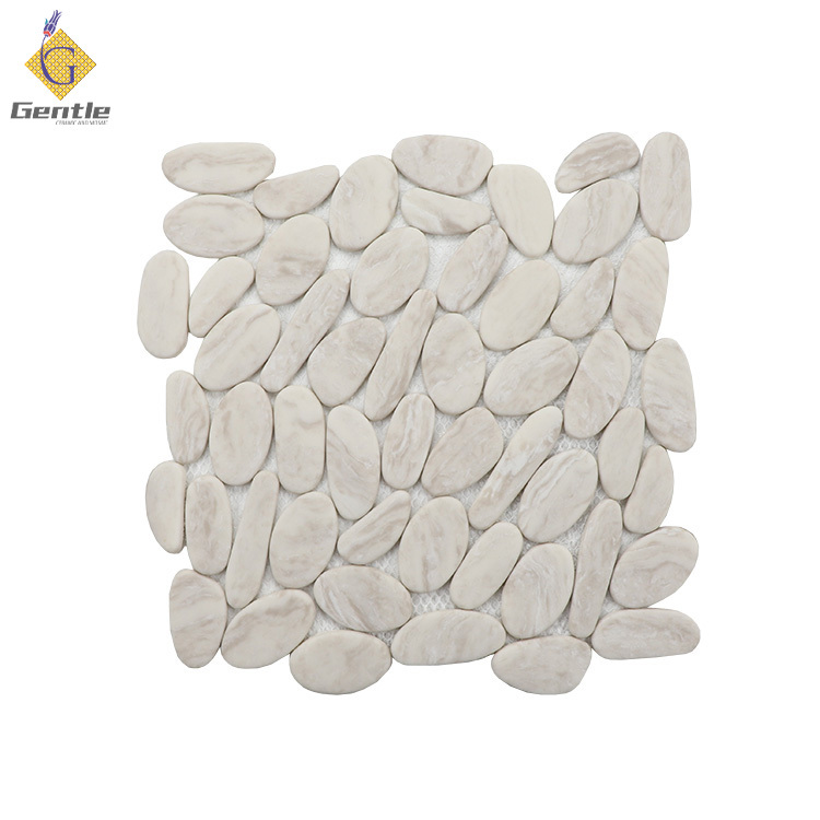 Wholesale Gray Cobblestone Shape Recycled Glass Mosaic