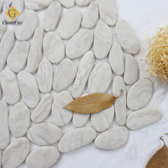 Wholesale Gray Cobblestone Shape Recycled Glass Mosaic