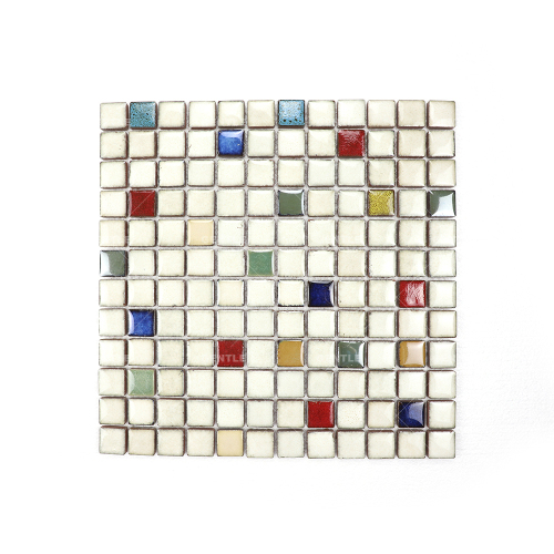Wholesale Mixed White Color Kiln Variation Ceramic Mosaic Tiles For Backsplash