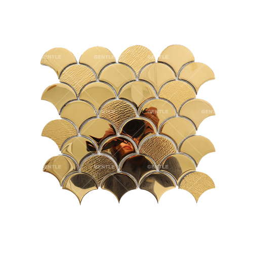 Wholesale Gold Fish Scale Crystal Glass Mosaic Tiles