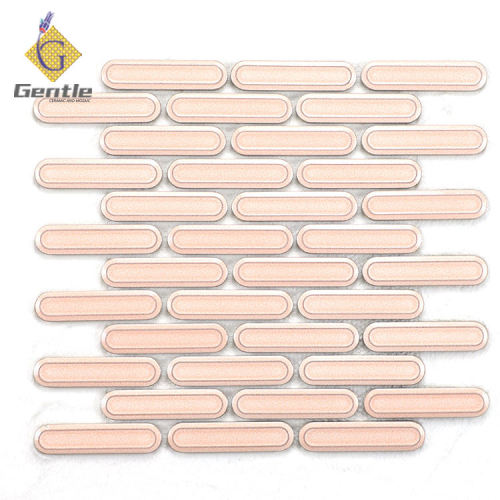 Custom Pink Oval Ceramic Mosaic Tiles For Wall