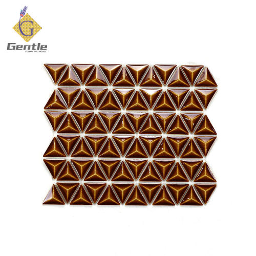 Wholesale Brown Triangular Ceramic Mosaic Tiles For Wall