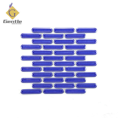 Wholesale Dark Blue Oval Ceramic Mosaic Tiles For Wall