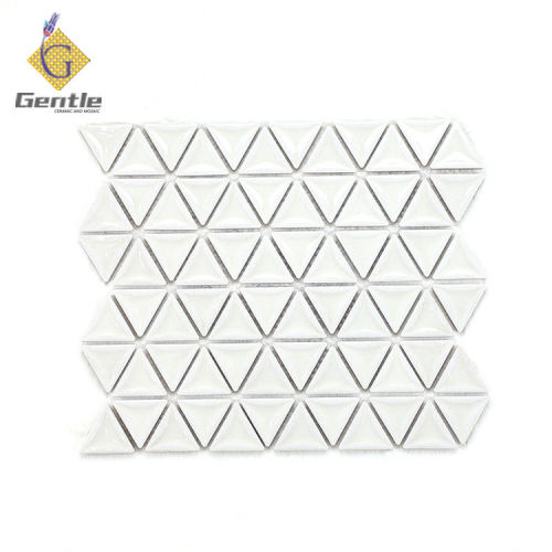 Custom White Triangular Ceramic Mosaic Tiles For Wall