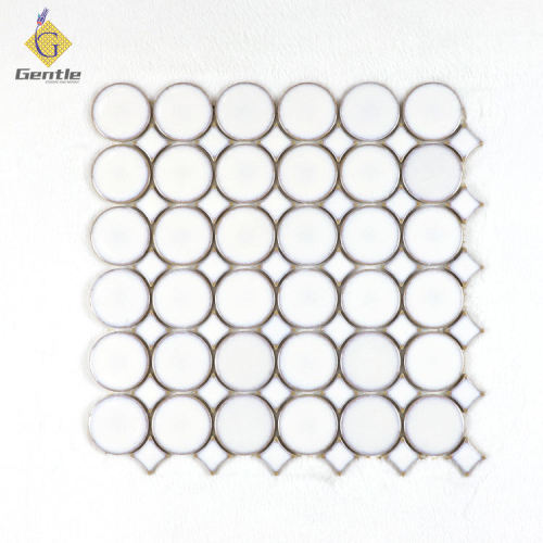 Wholesale White Circular Ceramic Mosaic Tiles For Bathroom