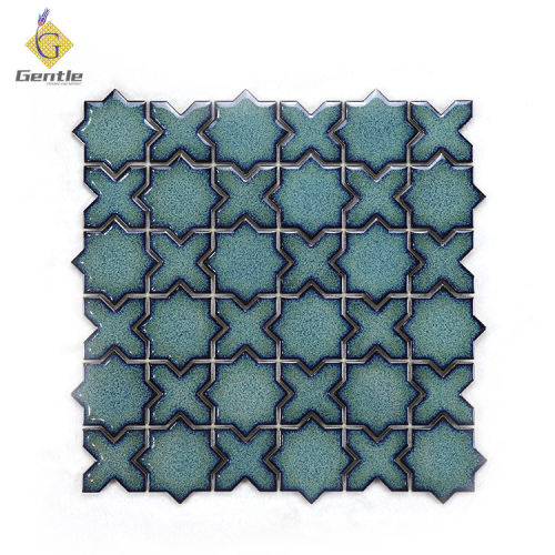 Wholesale Blue Glaze Variation Irregular Ceramic Mosaic Tiles