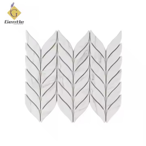 Wholesale Carrara white Fishbone Shape Ceramic Mosaic Tiles