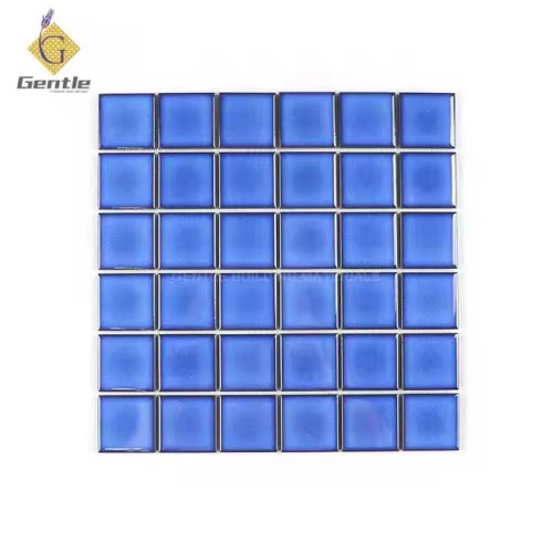 Custom Blue Ceramic Mosaic Tiles For Swimming Pool