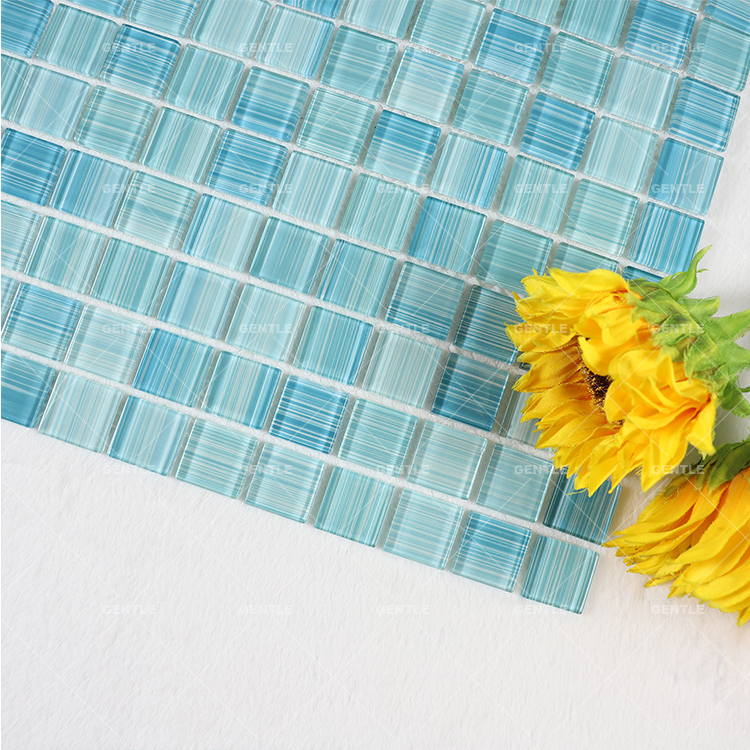 Wholesale Mixed Green Glass Mosaic Tiles For Swimming Pool