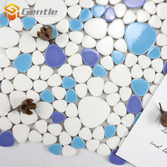 Custom  Cobblestone Shape Ceramic Mosaic For Garden Floor