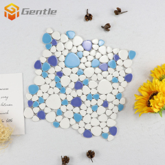 Custom  Cobblestone Shape Ceramic Mosaic For Garden Floor
