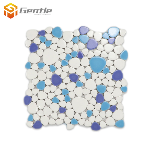 Custom  Cobblestone Shape Ceramic Mosaic For Garden Floor