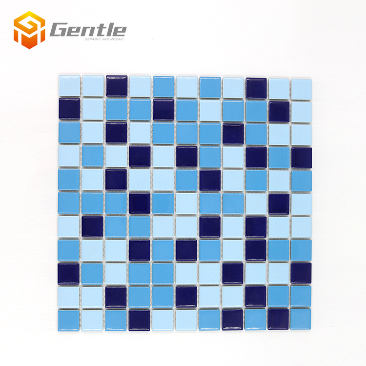 Custom Blue Ceramic Mosaic Sheet For wall