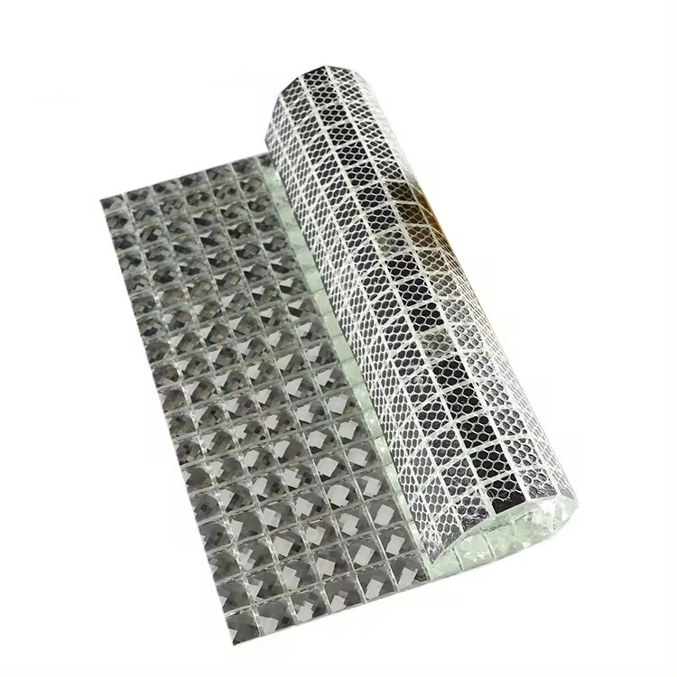 Wholesale 15X15MM Diamond Face Silver Pure Crystal Glass Mosaic Tiles