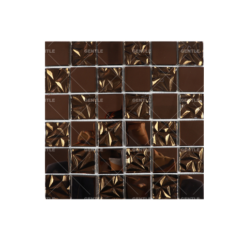 Custom 3D Rose Gold Color Glass Mosaic Tiles