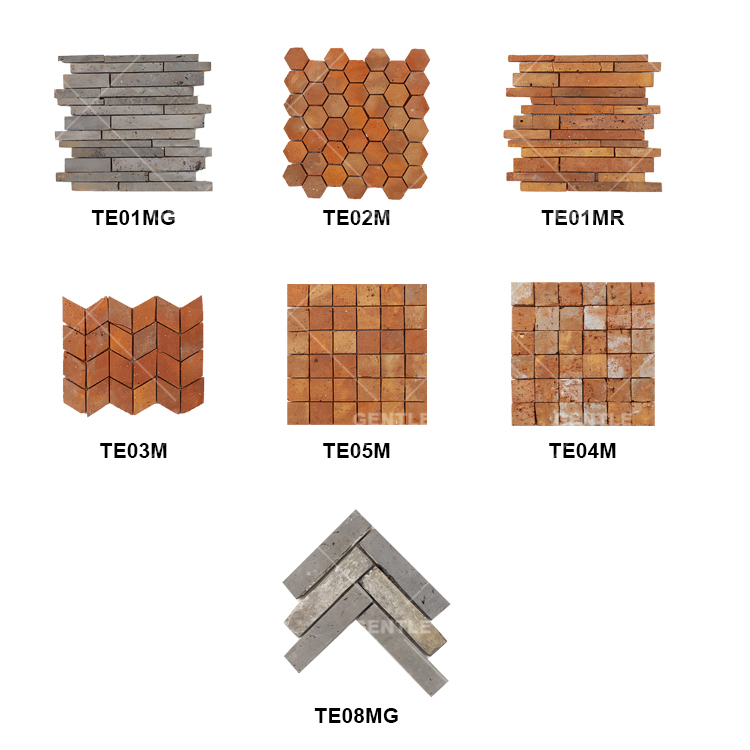 Custom Square Red Clay Mosaic Tiles