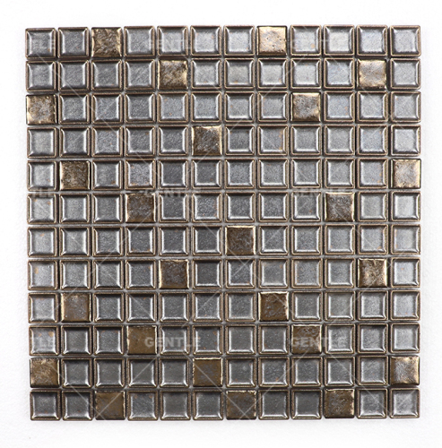 Custom Brown And Gold Mixed Square Ceramic Mosaic Tiles