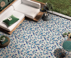 Custom  Cobblestone Shape Ceramic Mosaic For Garden Floor