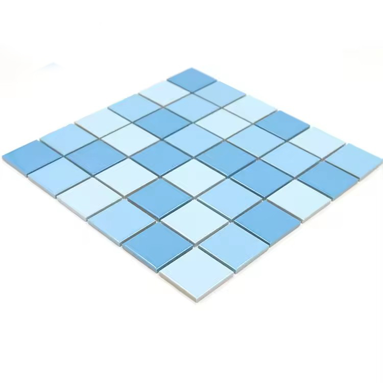 Custom 48X48MM Mixed Blue Ceramic Mosaic Tiles