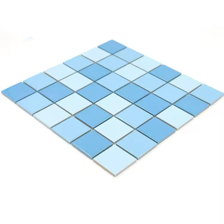 Custom 48X48MM Mixed Blue Ceramic Mosaic Tiles
