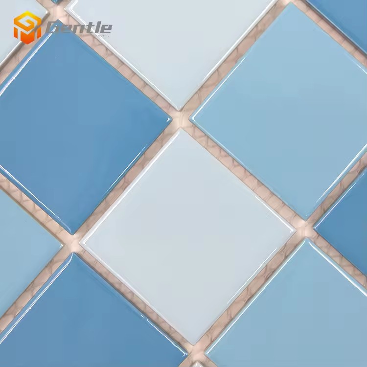 Custom 48X48MM Mixed Blue Ceramic Mosaic Tiles