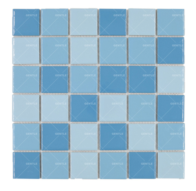 Custom 48X48MM Mixed Blue Ceramic Mosaic Tiles