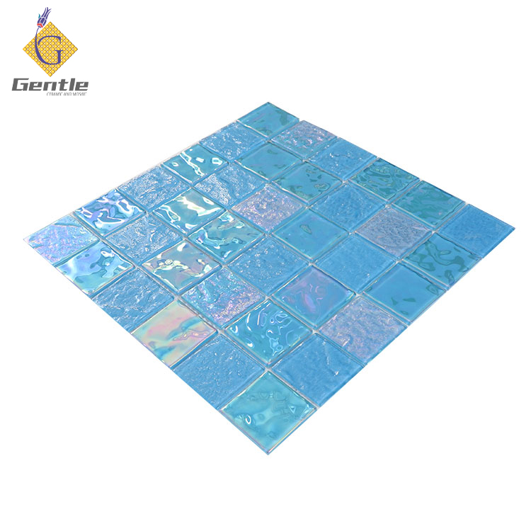 Wholesale 48X48MM Sky Blue Crystal Glass Mosaic Tiles