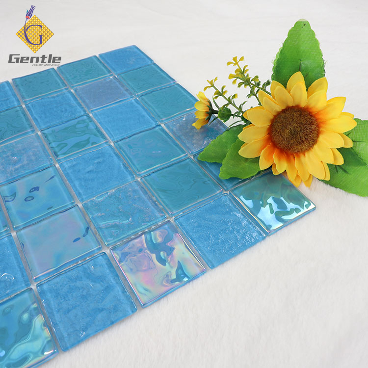 Wholesale 48X48MM Sky Blue Crystal Glass Mosaic Tiles