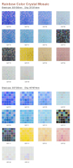 Wholesale 48X48MM Sky Blue Crystal Glass Mosaic Tiles