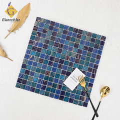 Customized Mixed Blue Square Hot Melt Mosaic Tiles