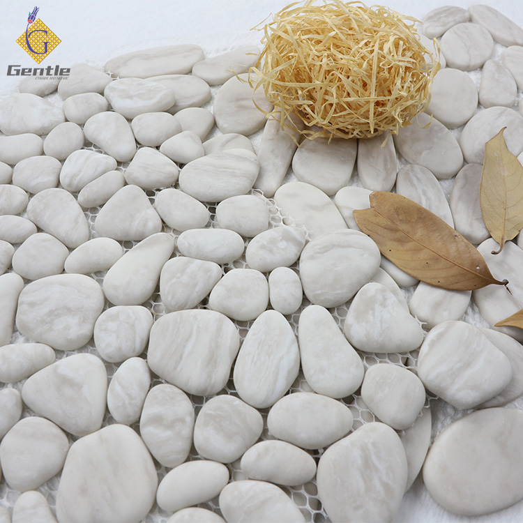 Wholesale Gray Cobblestone Shape Recycled Glass Mosaic