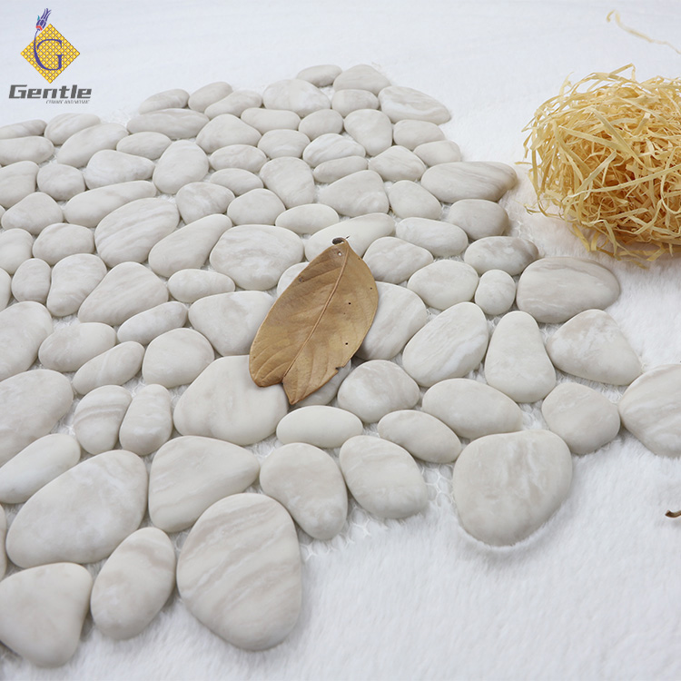 Wholesale Gray Cobblestone Shape Recycled Glass Mosaic