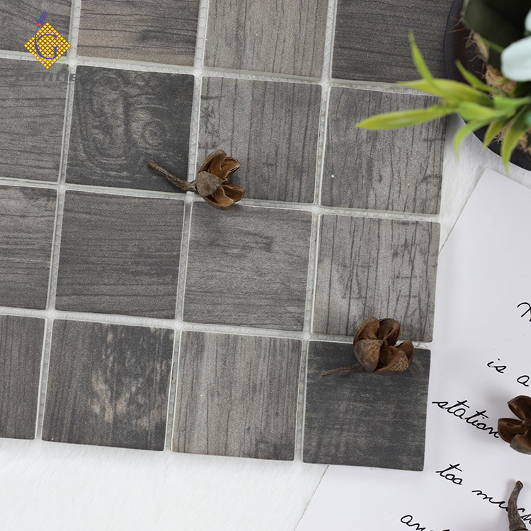 Custom Grey Square Recycled Glass Mosaic Tiles