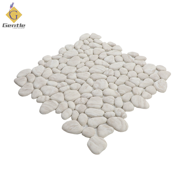 Wholesale Gray Cobblestone Shape Recycled Glass Mosaic