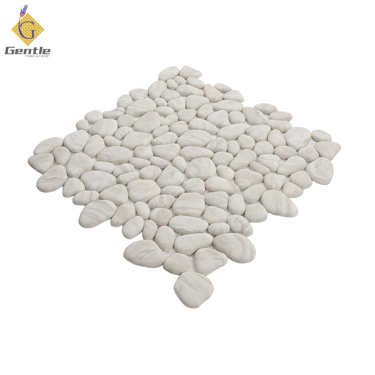 Wholesale Gray Cobblestone Shape Recycled Glass Mosaic