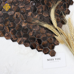 Custom Brown Hexagonal Hot Melt Mosaic Tiles