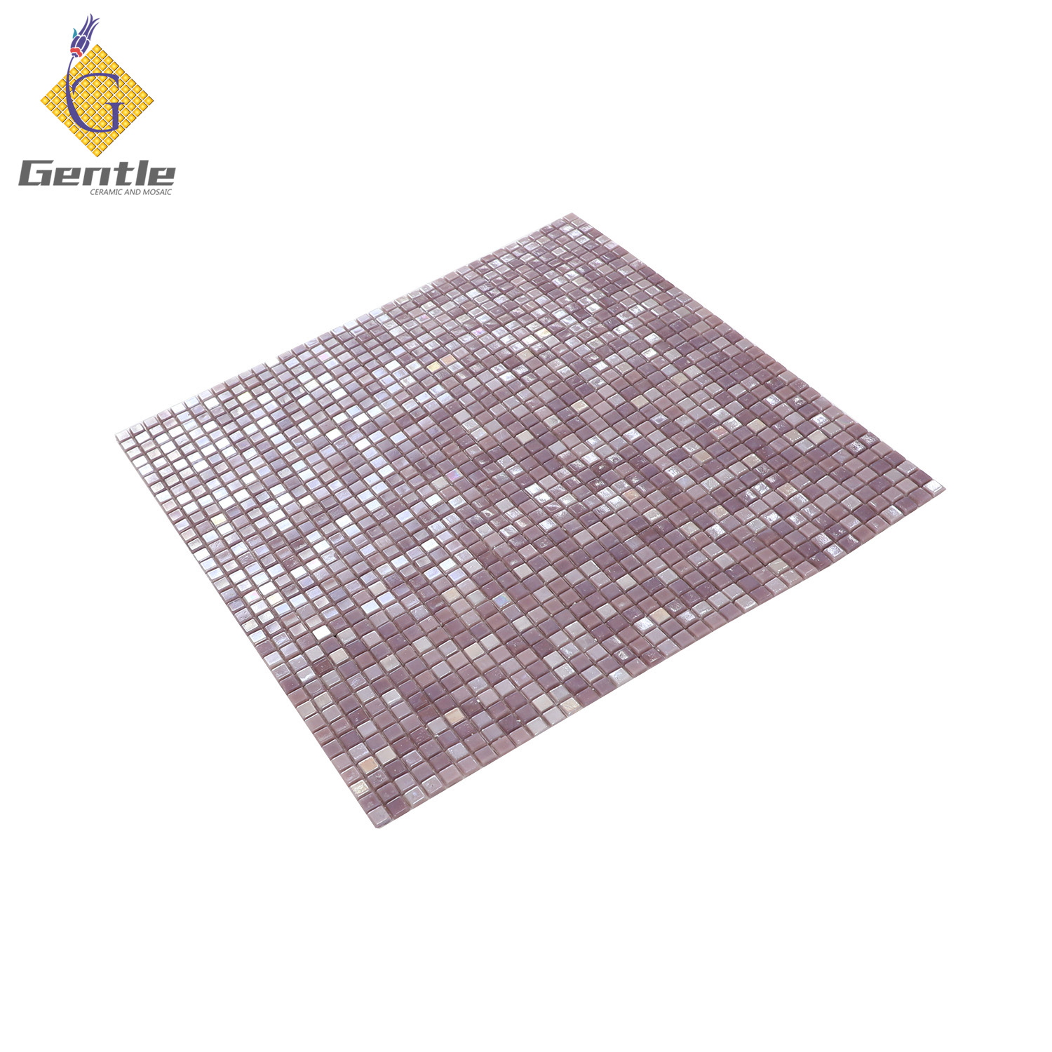 Customized Purple Square Hot Melt Mosaic Tiles For Wall