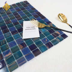 Customized Mixed Blue Square Hot Melt Mosaic Tiles