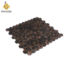 Custom Brown Hexagonal Hot Melt Mosaic Tiles