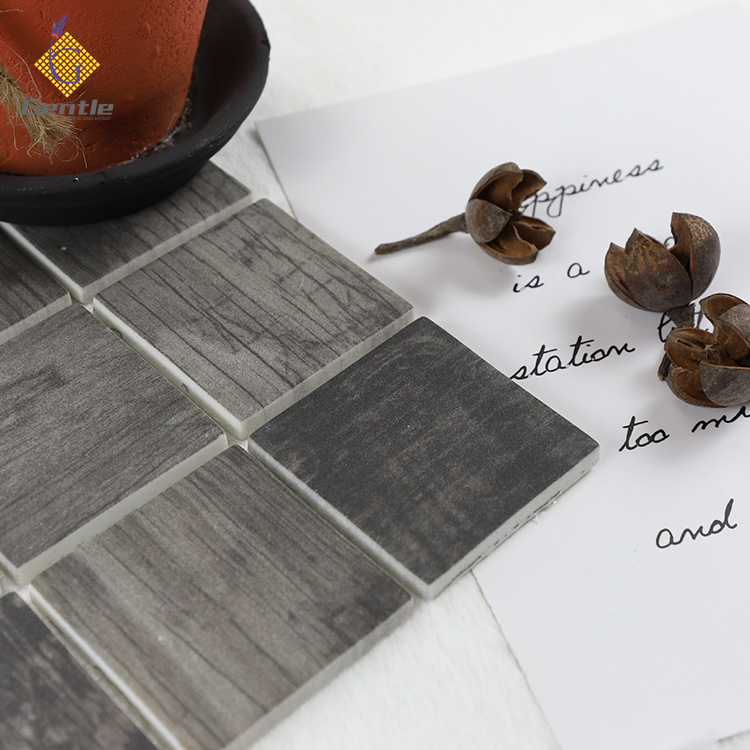 Custom Grey Square Recycled Glass Mosaic Tiles