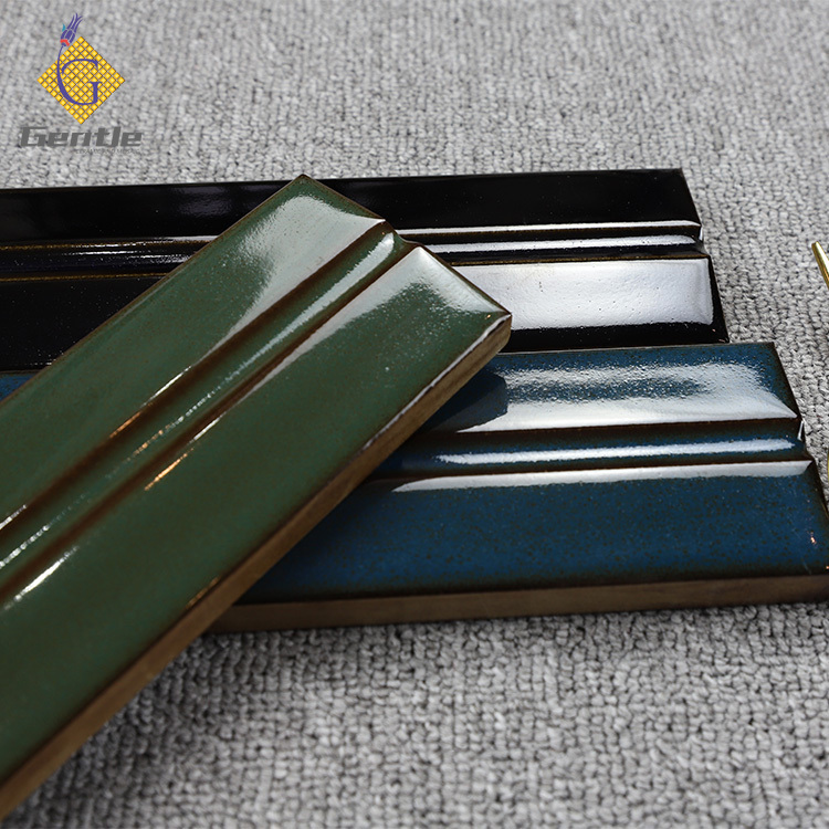 Custom Green Rectangular Art Tiles For Bathroom