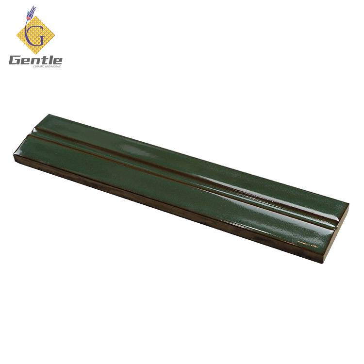 Custom Green Rectangular Art Tiles For Bathroom