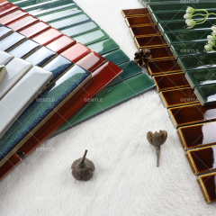 Wholesale 25x150MM Gradient Green Ceramic Mosaic Tiles
