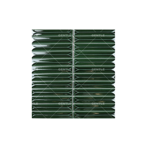 Wholesale 25x150MM Convexity Jasper Green Ceramic Mosaic Tiles