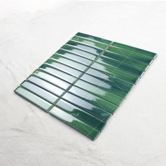 Wholesale 25x150MM Gradient Green Ceramic Mosaic Tiles