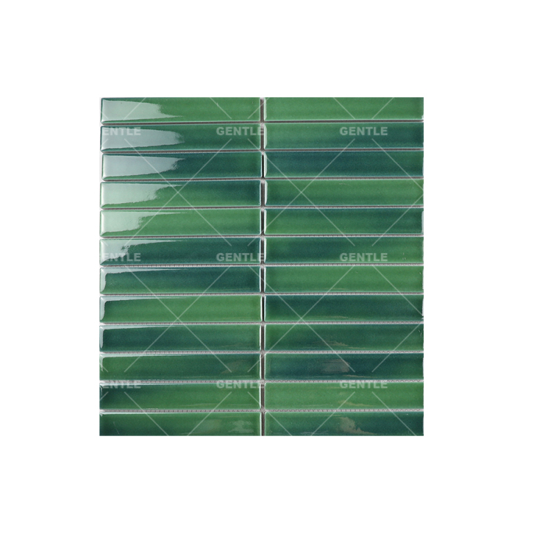 Wholesale 25x150MM Gradient Green Ceramic Mosaic Tiles