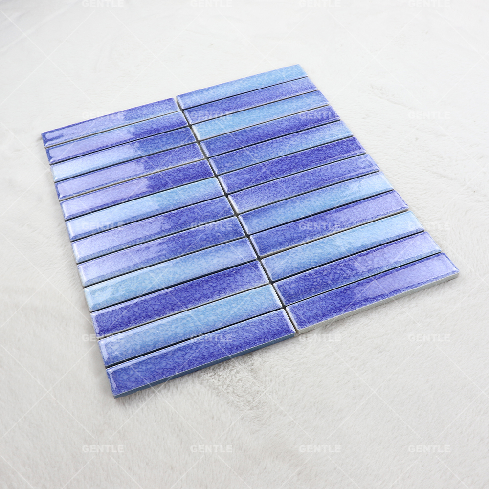 Wholesale 25x150MM Gradient Blue Ceramic Mosaic Tiles