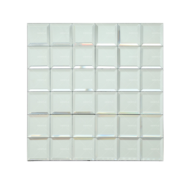 Custom 50X50MM Silvery Mirror Glass Mosaic Tiles