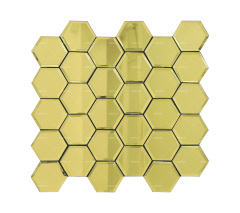 Wholesale Gold Hexagonal Mirror Glass Mosaic Tiles